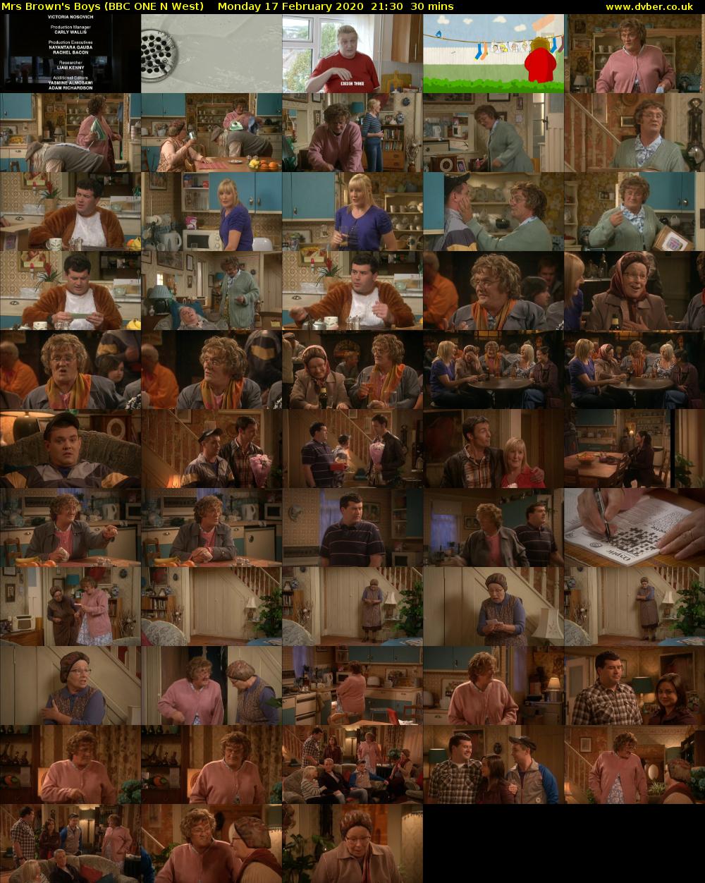 Mrs Brown's Boys (BBC ONE N West) Monday 17 February 2020 21:30 - 22:00