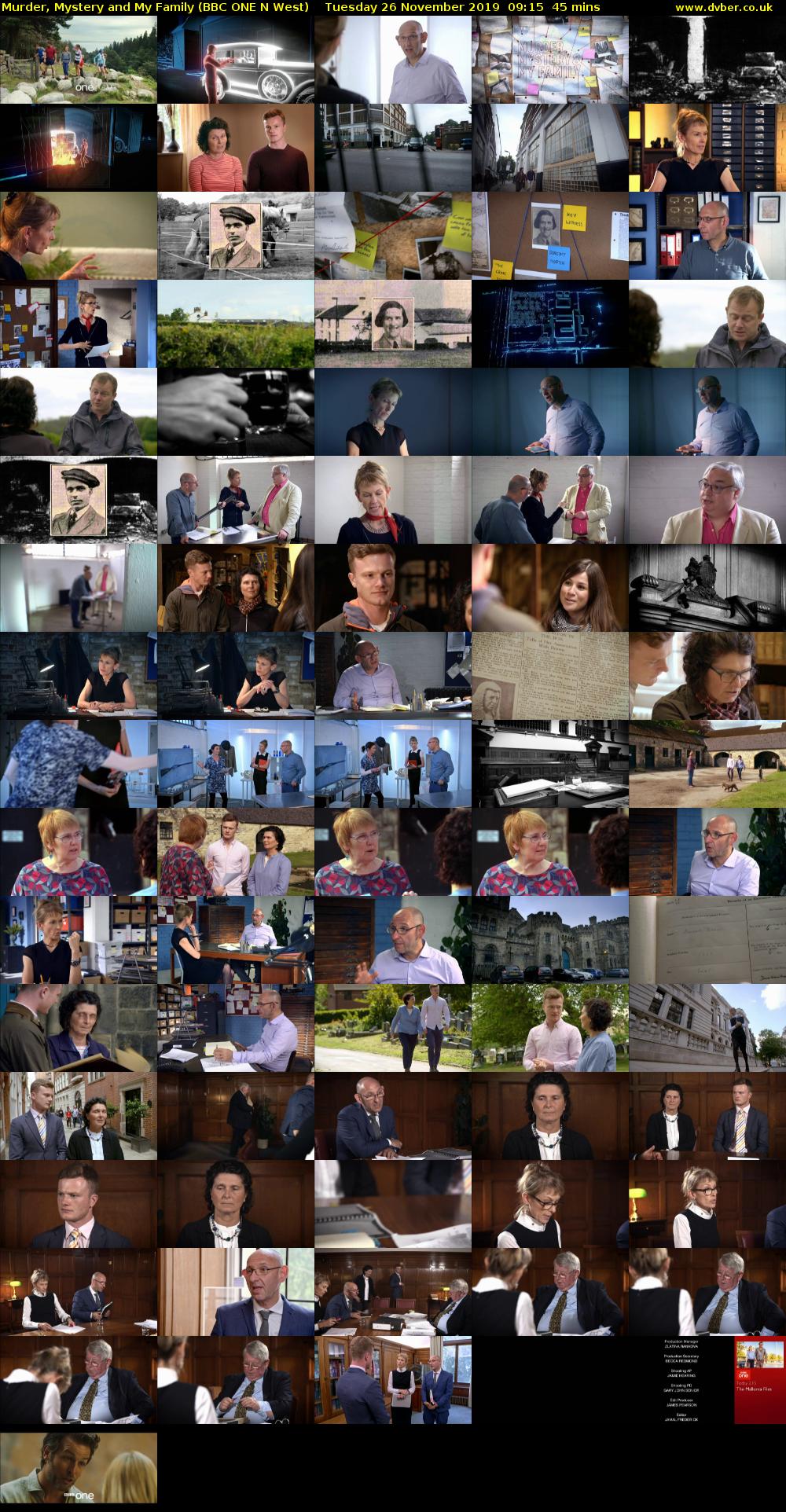 Murder, Mystery and My Family (BBC ONE N West) Tuesday 26 November 2019 09:15 - 10:00