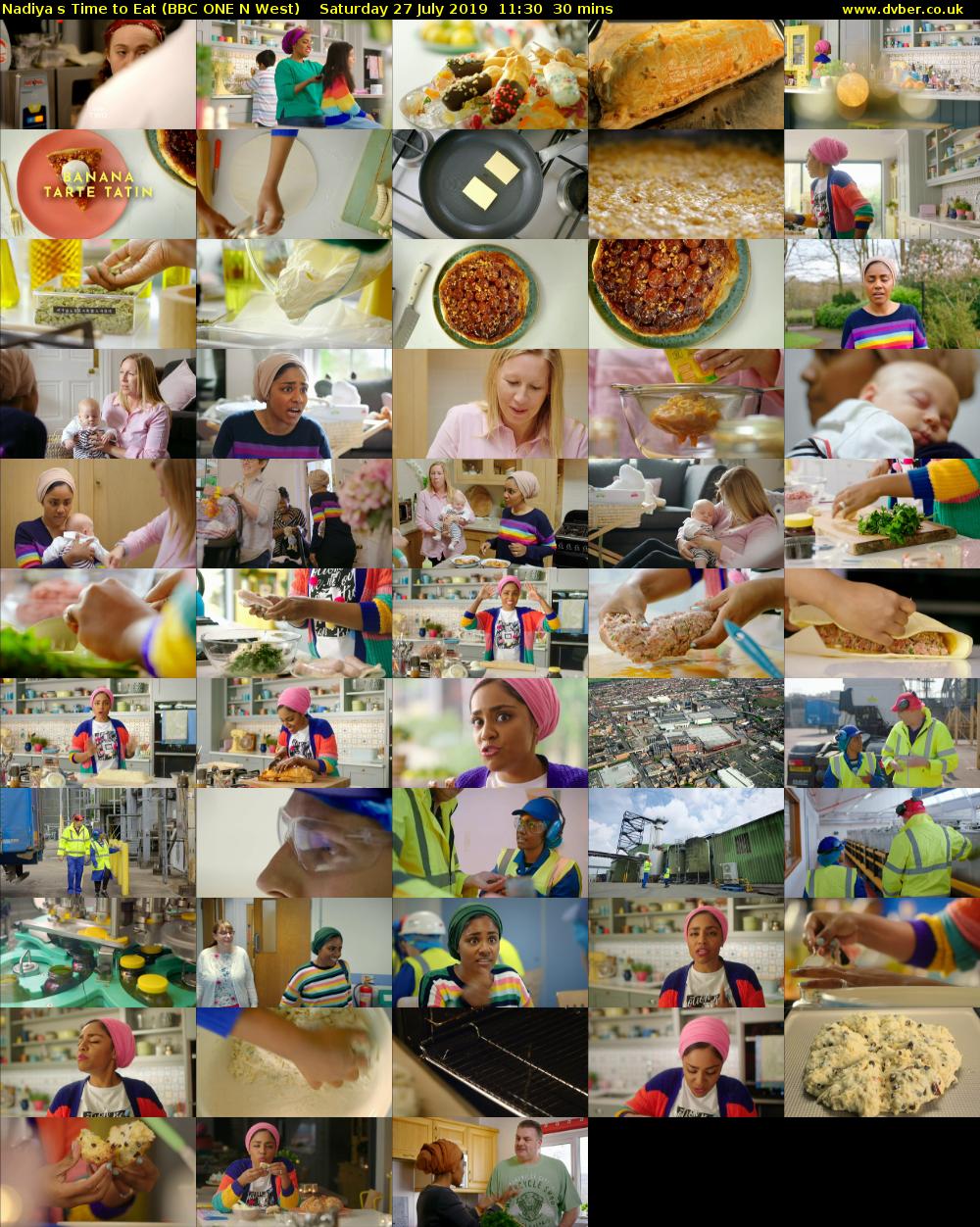 Nadiyas Time to Eat (BBC ONE N West) Saturday 27 July 2019 11:30 - 12:00