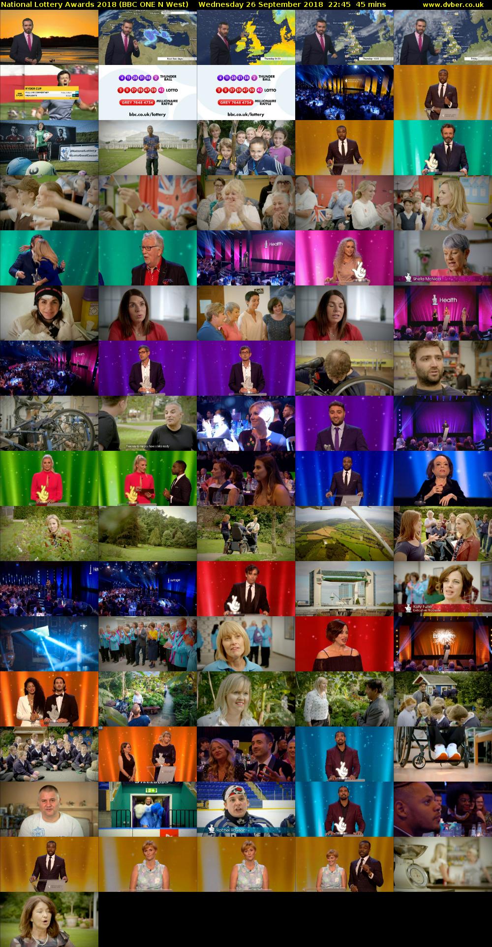National Lottery Awards 2018 (BBC ONE N West) Wednesday 26 September 2018 22:45 - 23:30