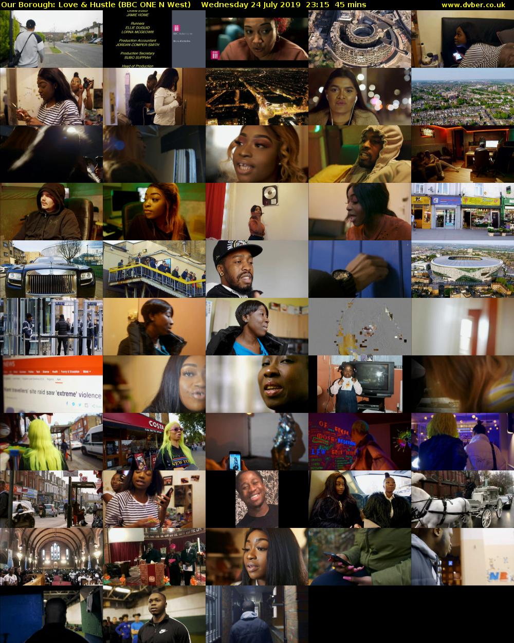 Our Borough: Love & Hustle (BBC ONE N West) Wednesday 24 July 2019 23:15 - 00:00