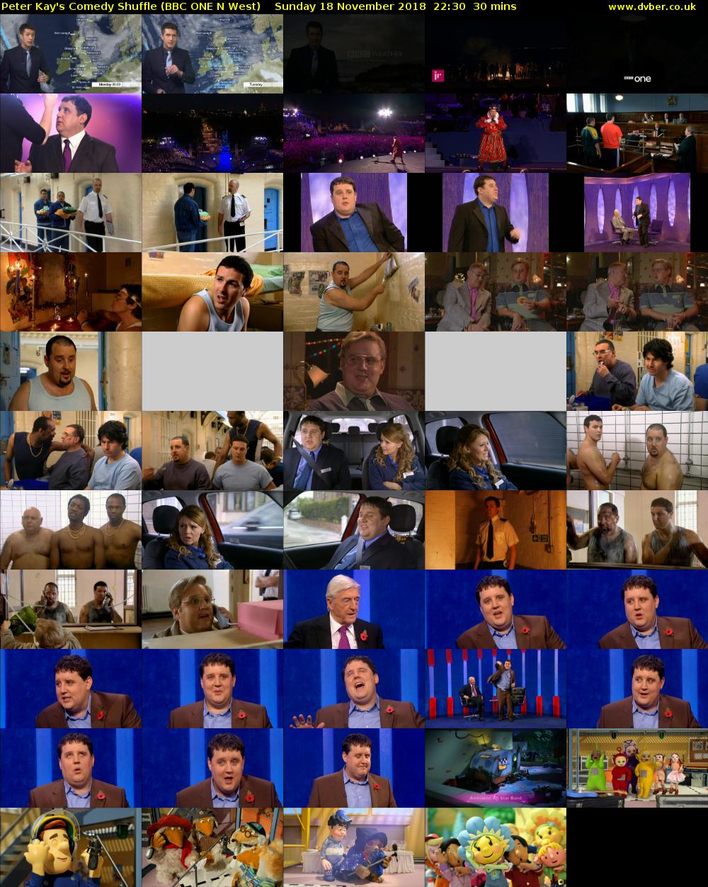 Peter Kay's Comedy Shuffle (BBC ONE N West) Sunday 18 November 2018 22:30 - 23:00