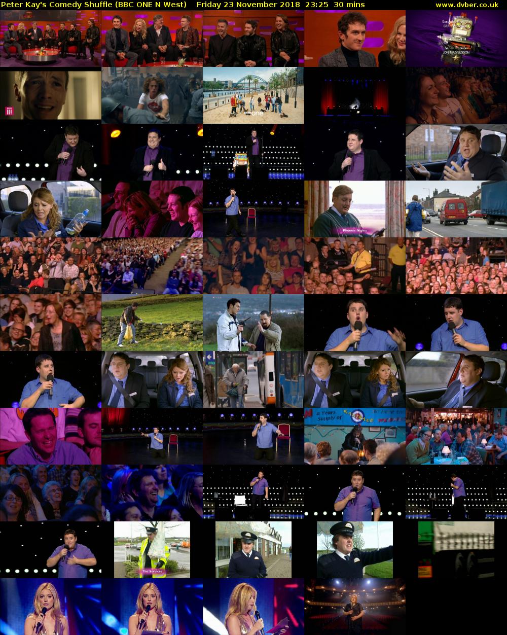 Peter Kay's Comedy Shuffle (BBC ONE N West) Friday 23 November 2018 23:25 - 23:55