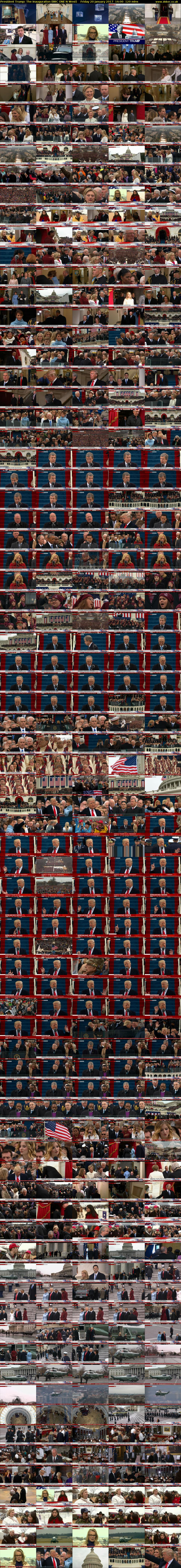 President Trump: The Inauguration (BBC ONE N West) Friday 20 January 2017 16:00 - 18:00