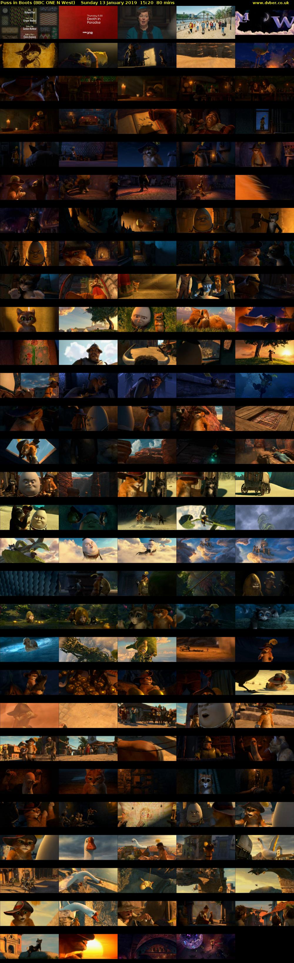 Puss in Boots (BBC ONE N West) Sunday 13 January 2019 15:20 - 16:40