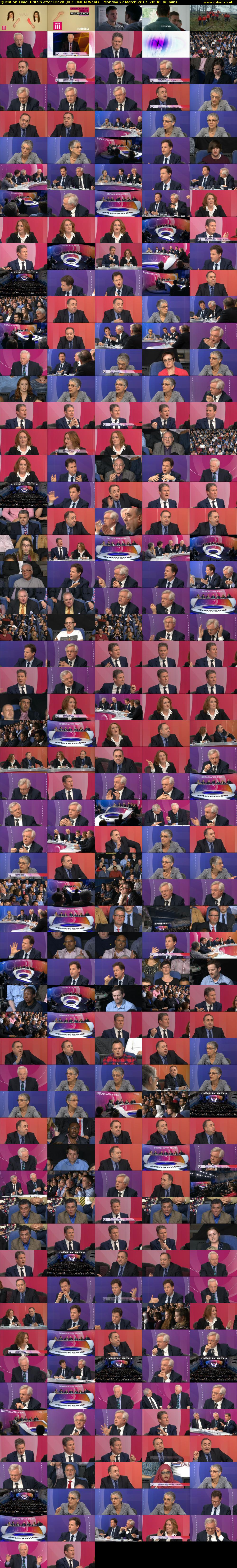 Question Time: Britain after Brexit (BBC ONE N West) Monday 27 March 2017 20:30 - 22:00
