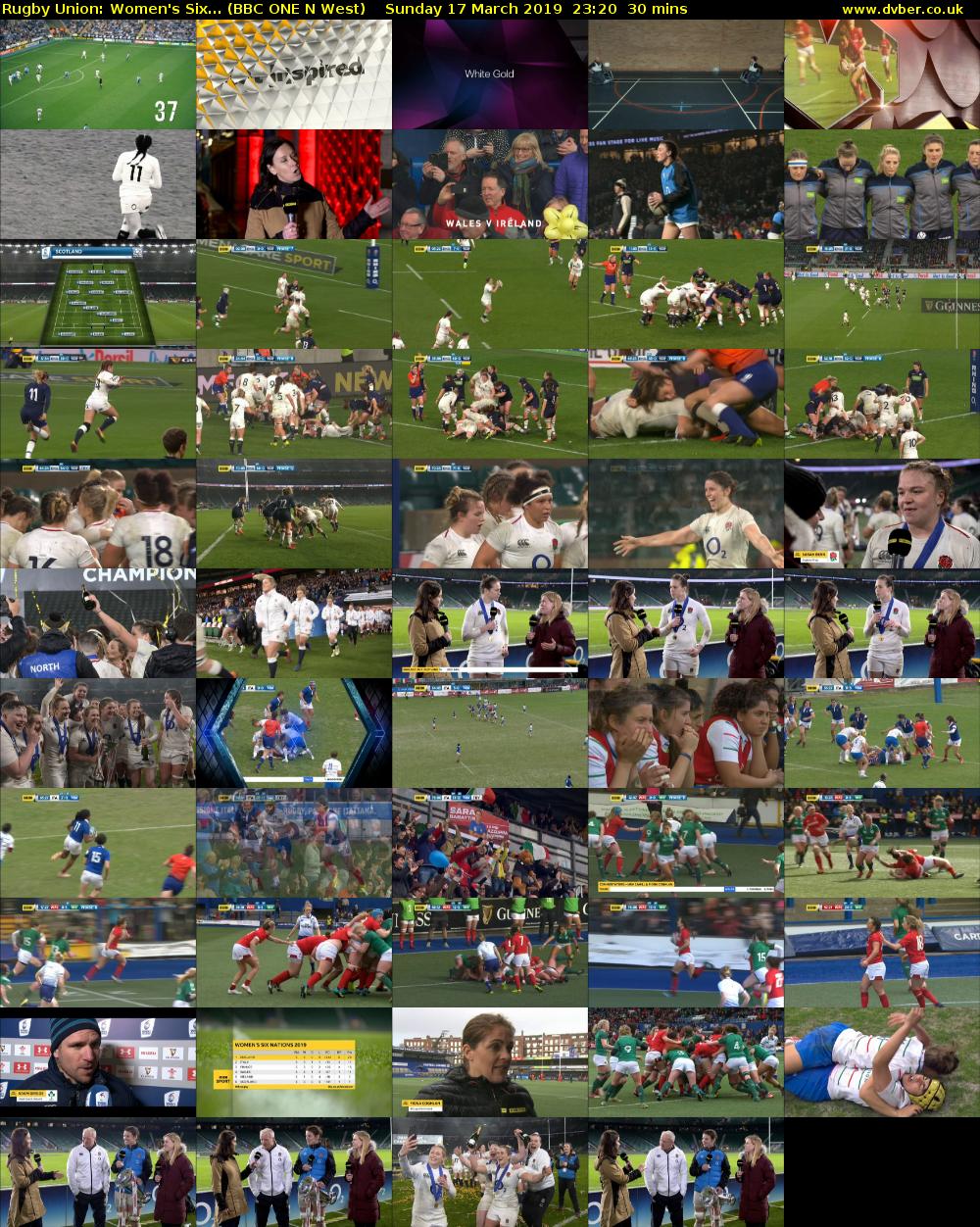 Rugby Union: Women's Six... (BBC ONE N West) Sunday 17 March 2019 23:20 - 23:50