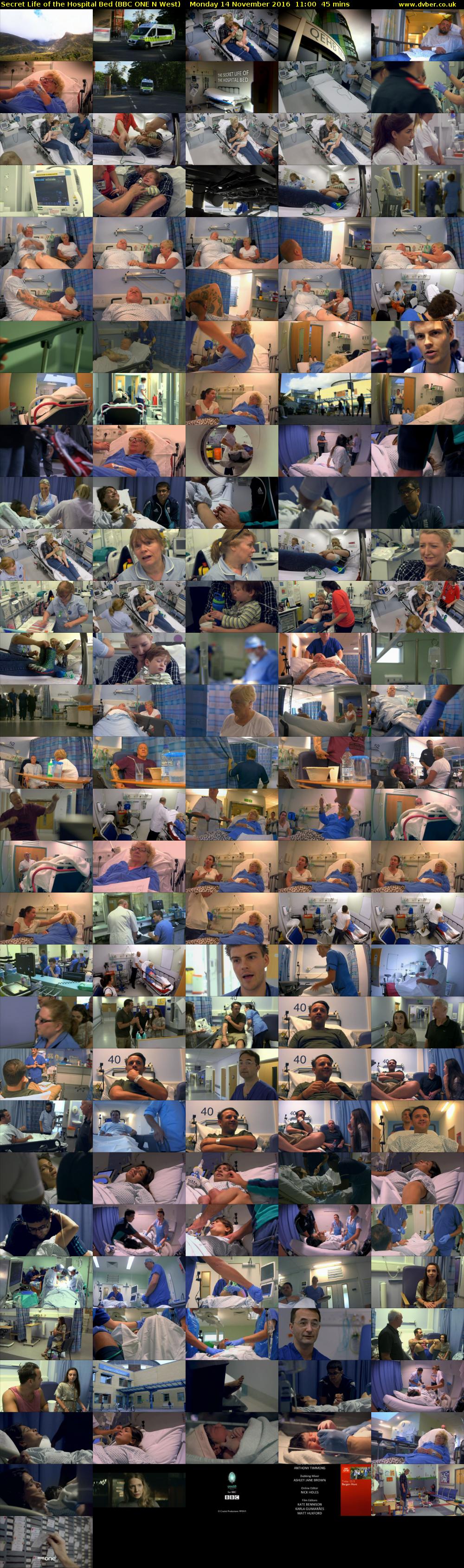 Secret Life of the Hospital Bed (BBC ONE N West) Monday 14 November 2016 11:00 - 11:45