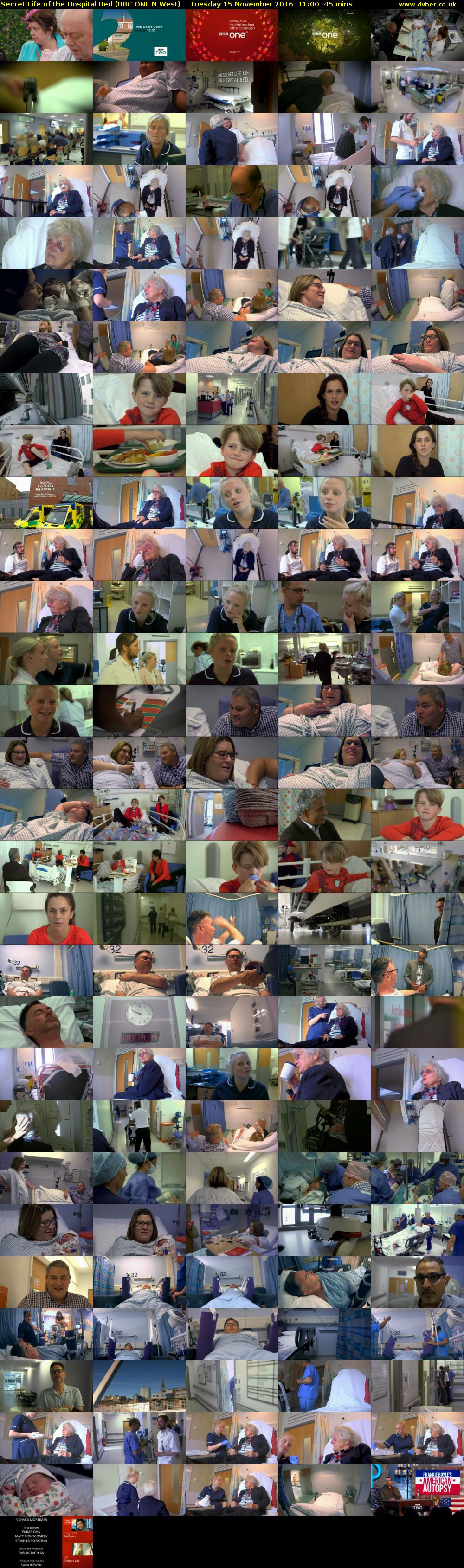 Secret Life of the Hospital Bed (BBC ONE N West) Tuesday 15 November 2016 11:00 - 11:45