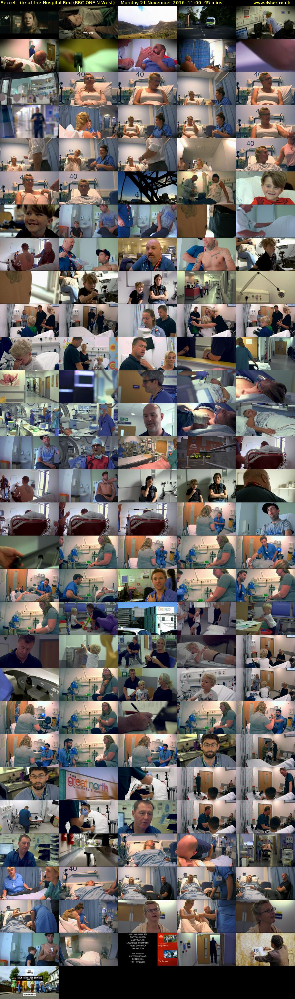 Secret Life of the Hospital Bed (BBC ONE N West) Monday 21 November 2016 11:00 - 11:45