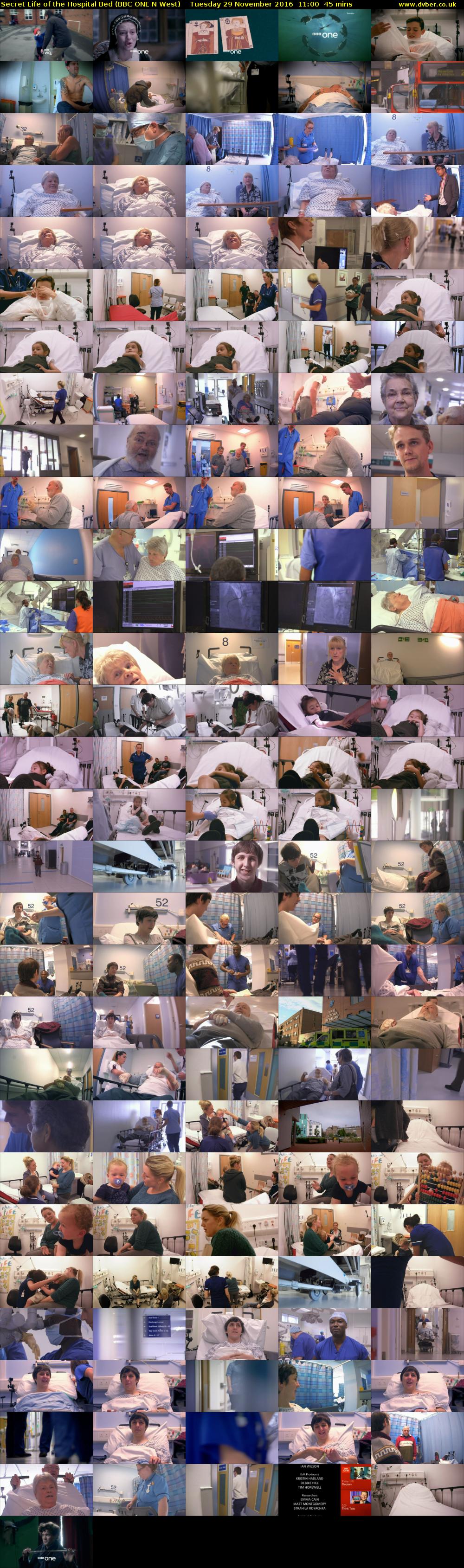 Secret Life of the Hospital Bed (BBC ONE N West) Tuesday 29 November 2016 11:00 - 11:45