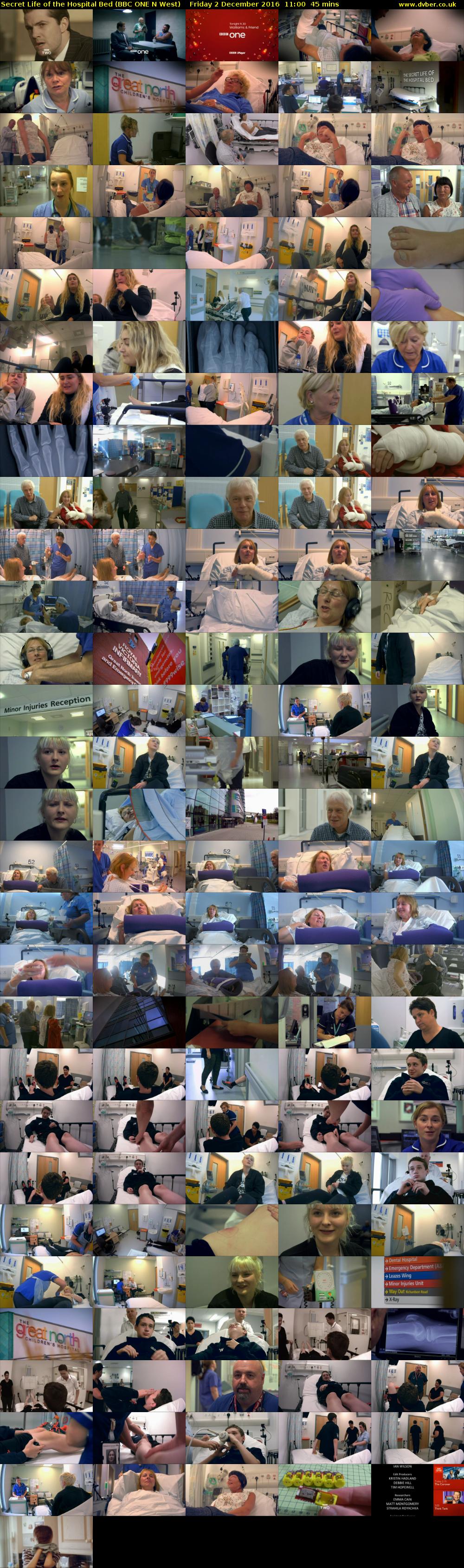 Secret Life of the Hospital Bed (BBC ONE N West) Friday 2 December 2016 11:00 - 11:45