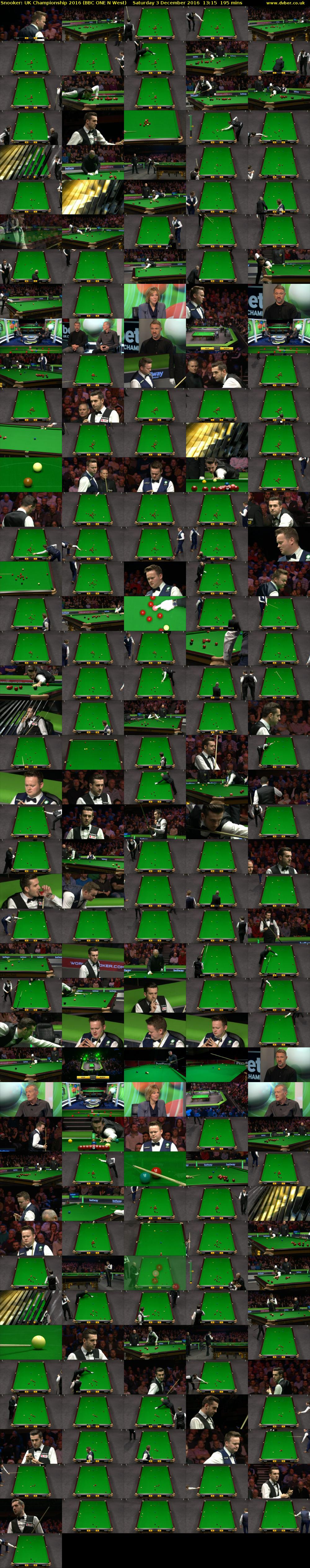 Snooker: UK Championship 2016 (BBC ONE N West) Saturday 3 December 2016 13:15 - 16:30