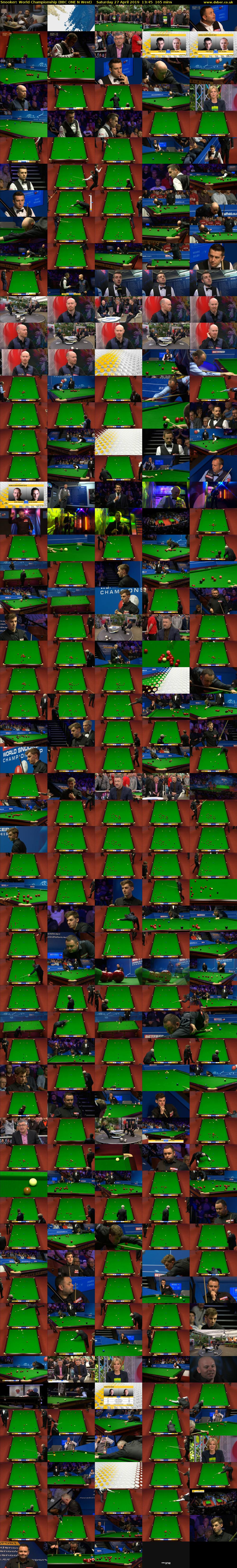 Snooker: World Championship (BBC ONE N West) Saturday 27 April 2019 13:45 - 16:30