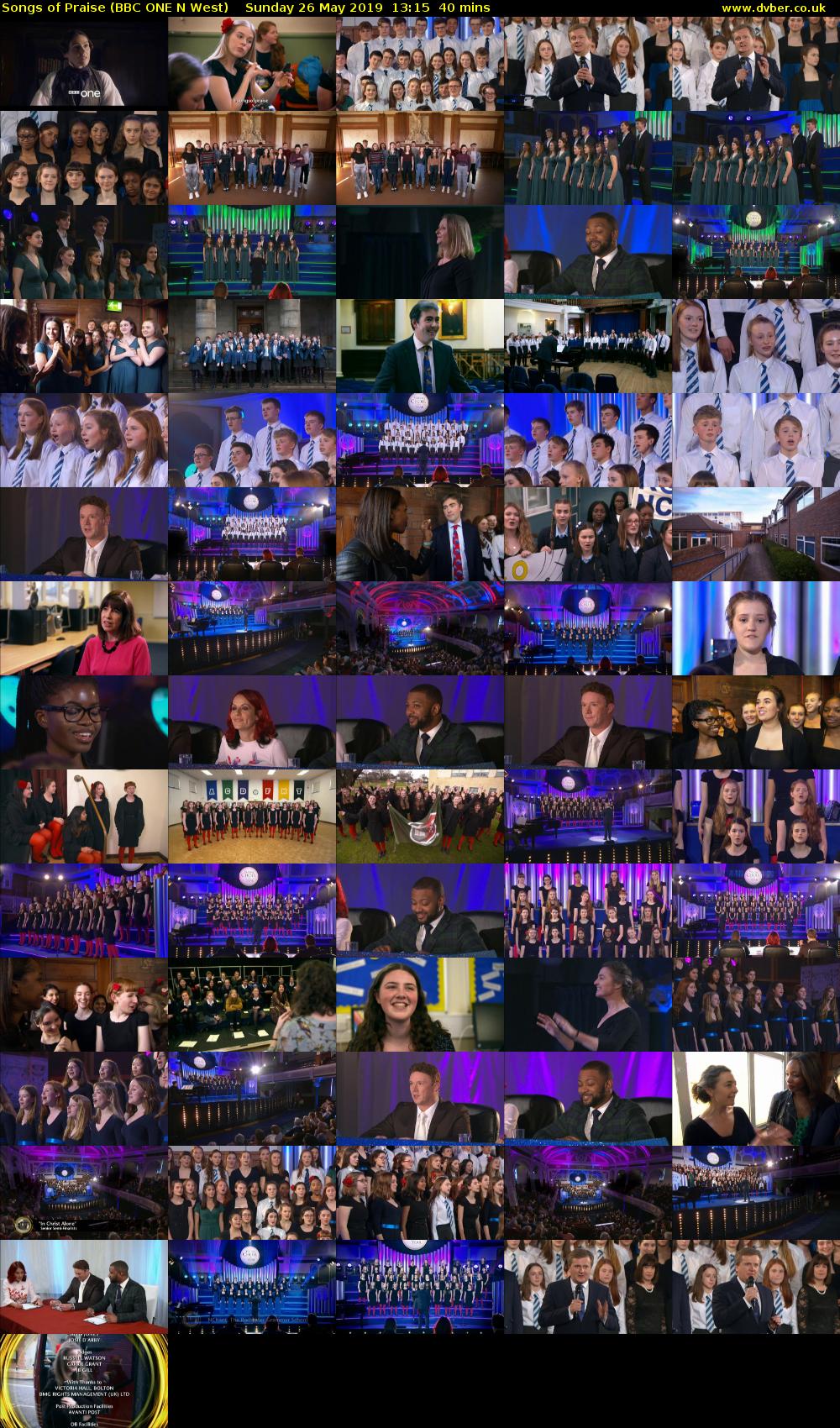 Songs of Praise (BBC ONE N West) Sunday 26 May 2019 13:15 - 13:55