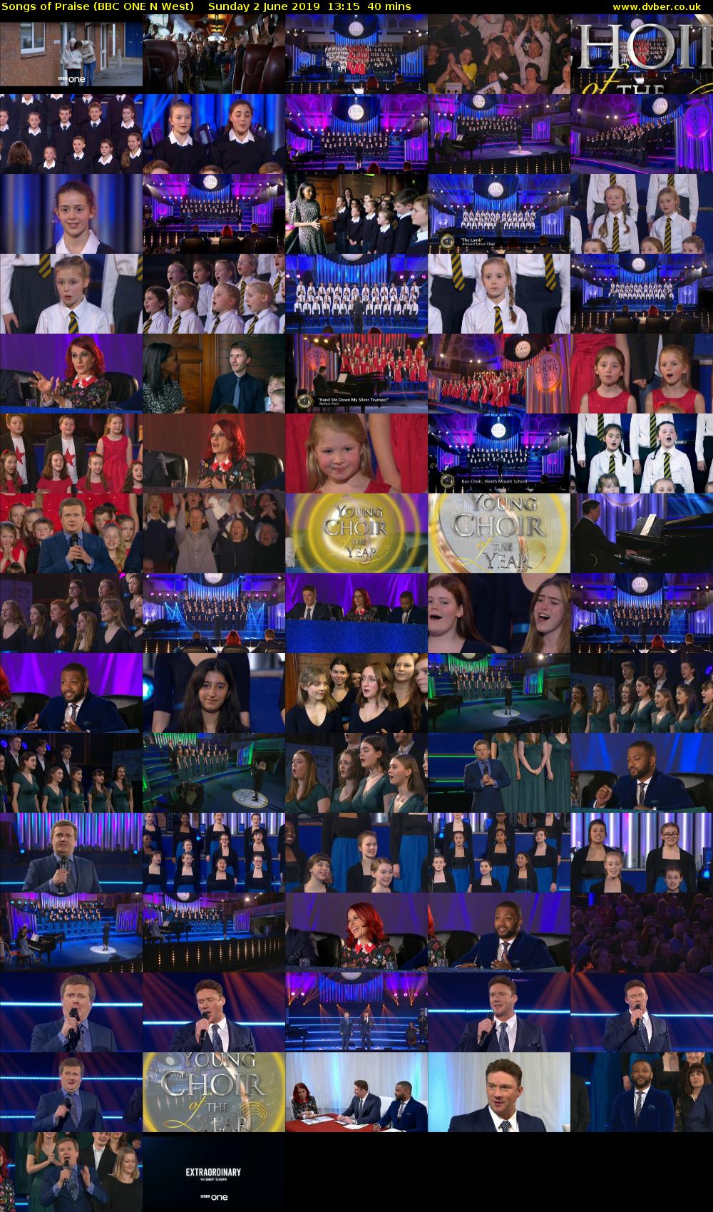 Songs of Praise (BBC ONE N West) Sunday 2 June 2019 13:15 - 13:55