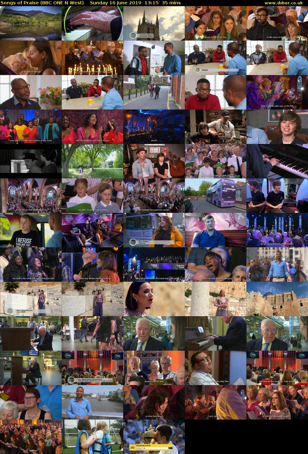 Songs of Praise (BBC ONE N West) Sunday 16 June 2019 13:15 - 13:50