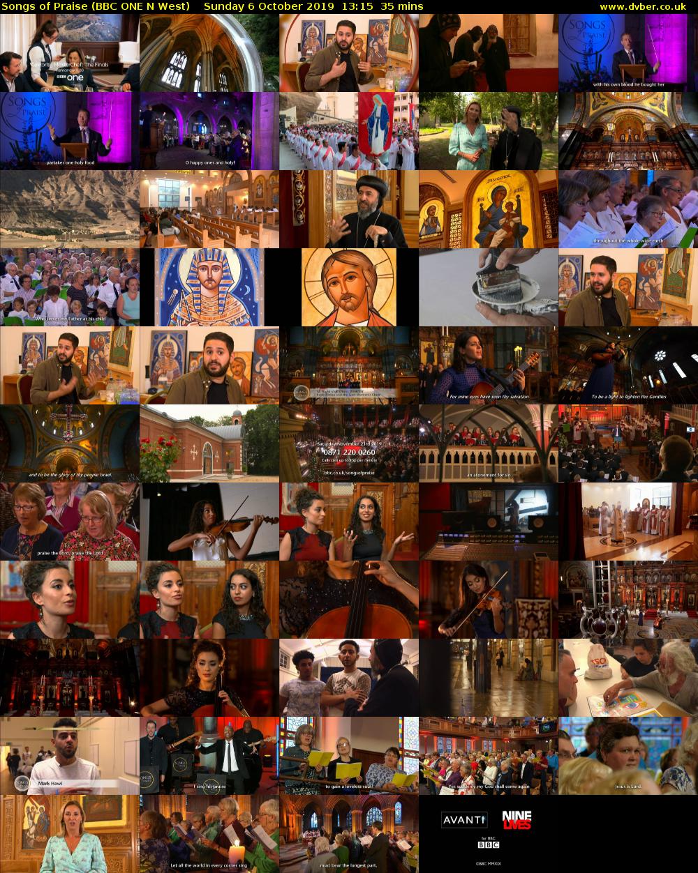 Songs of Praise (BBC ONE N West) Sunday 6 October 2019 13:15 - 13:50