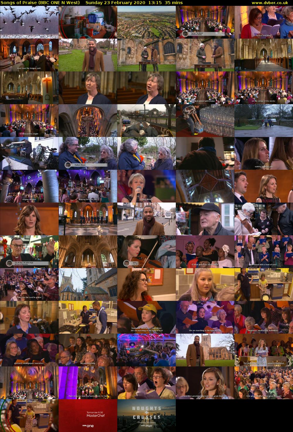 Songs of Praise (BBC ONE N West) Sunday 23 February 2020 13:15 - 13:50