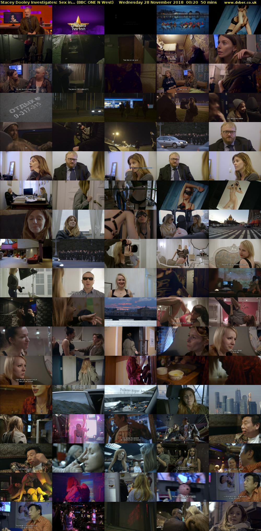 Stacey Dooley Investigates: Sex in... (BBC ONE N West) Wednesday 28 November 2018 00:20 - 01:10