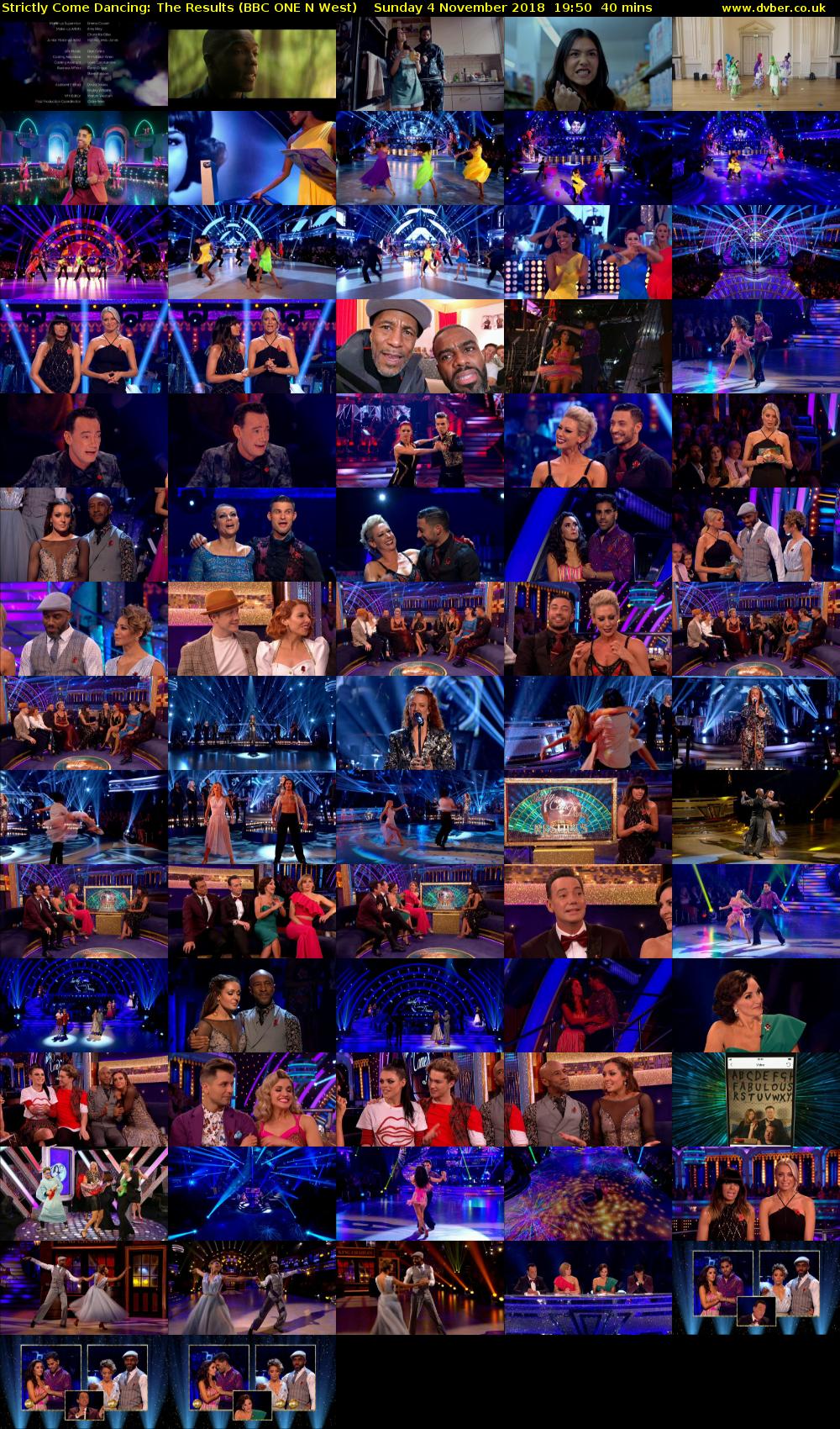 Strictly Come Dancing: The Results (BBC ONE N West) Sunday 4 November 2018 19:50 - 20:30