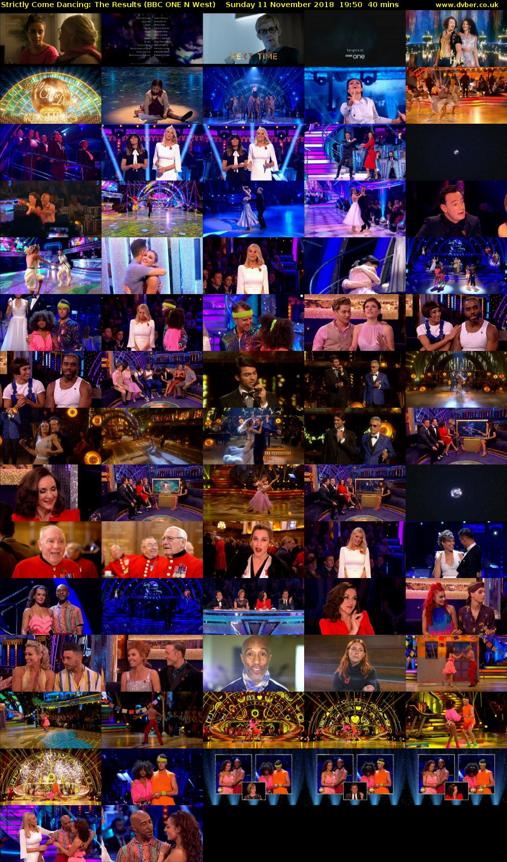 Strictly Come Dancing: The Results (BBC ONE N West) Sunday 11 November 2018 19:50 - 20:30