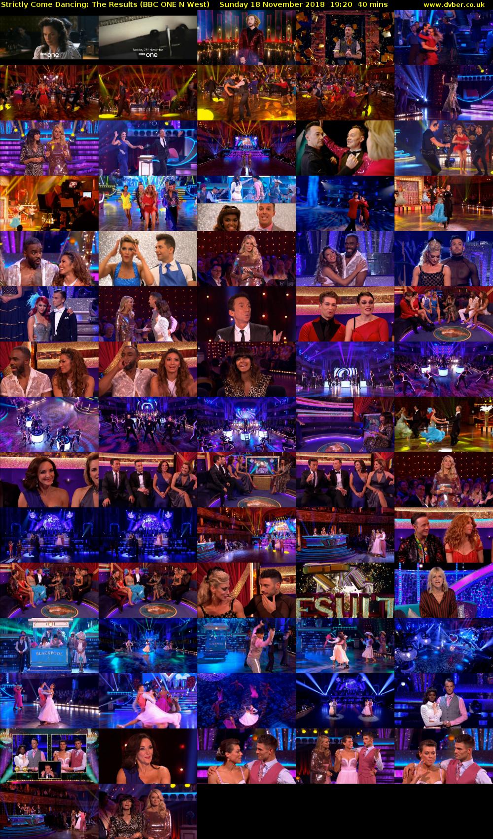 Strictly Come Dancing: The Results (BBC ONE N West) Sunday 18 November 2018 19:20 - 20:00