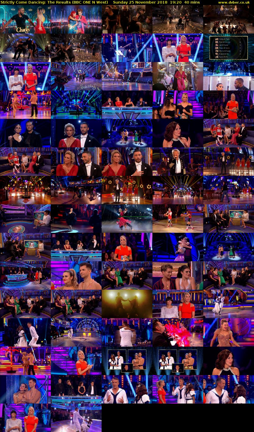 Strictly Come Dancing: The Results (BBC ONE N West) Sunday 25 November 2018 19:20 - 20:00
