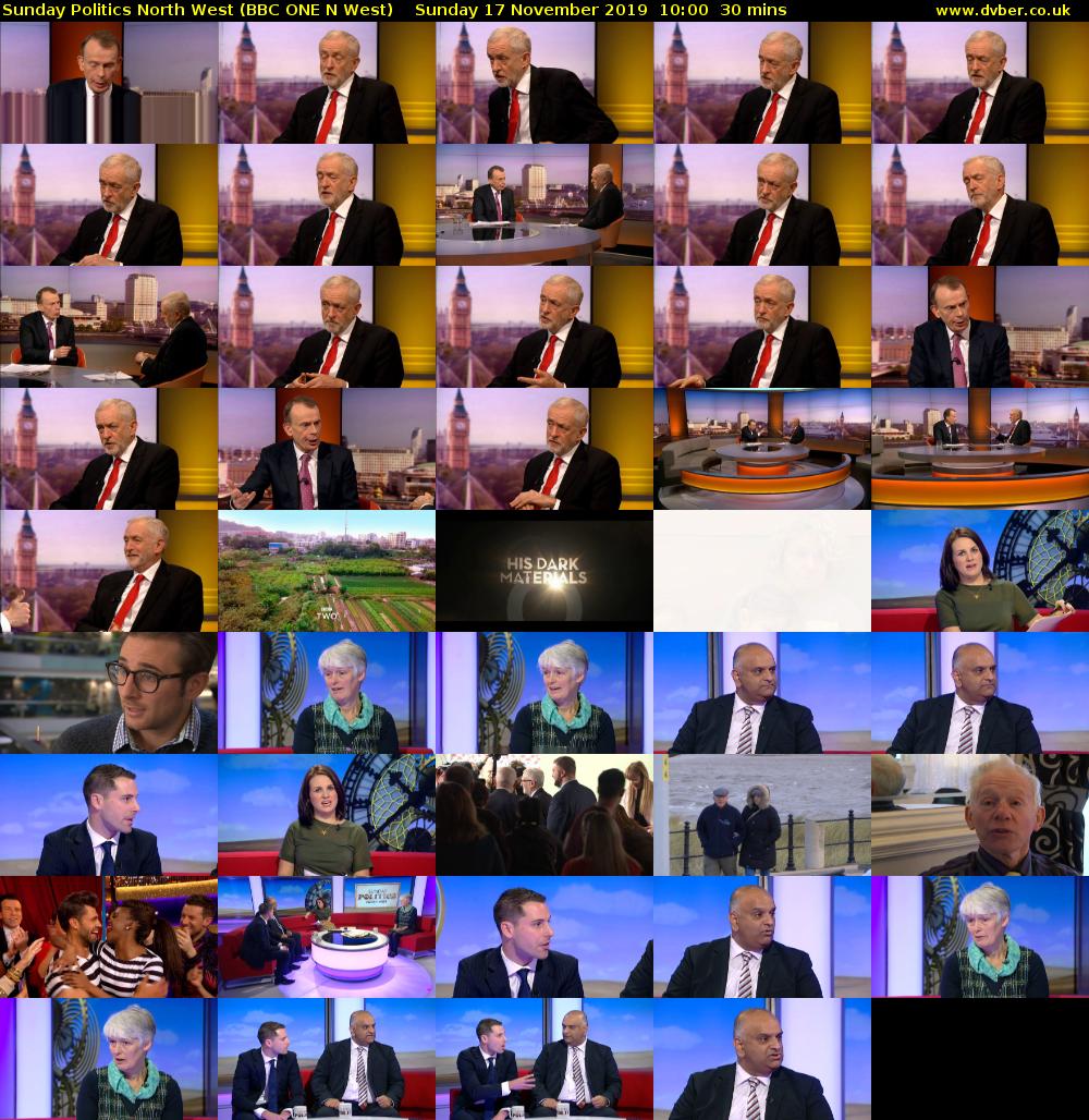 Sunday Politics North West (BBC ONE N West) Sunday 17 November 2019 10:00 - 10:30