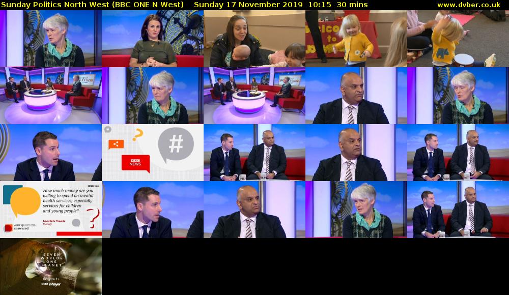 Sunday Politics North West (BBC ONE N West) Sunday 17 November 2019 10:15 - 10:45