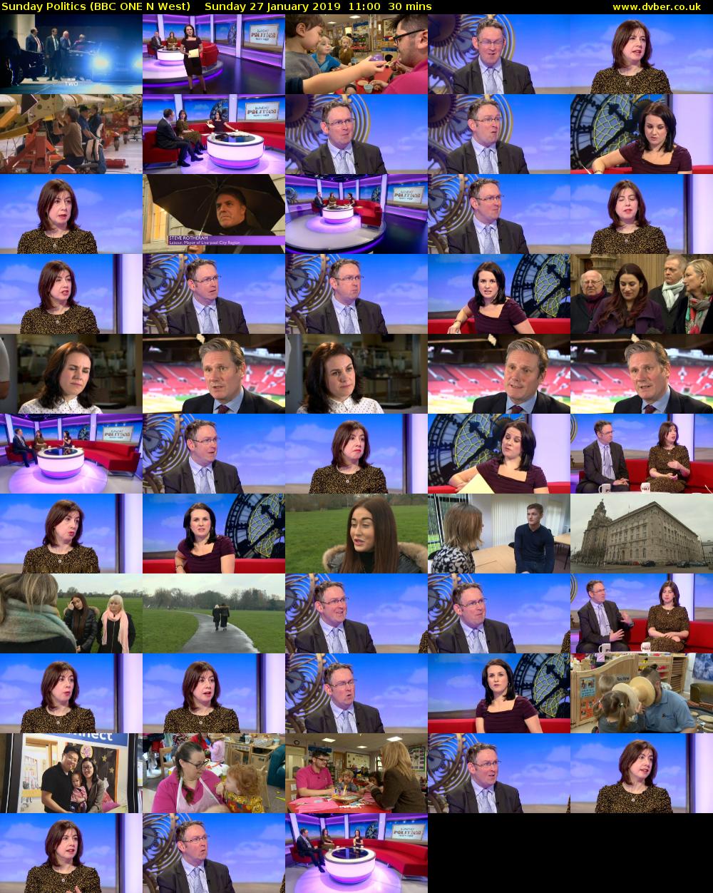 Sunday Politics (BBC ONE N West) Sunday 27 January 2019 11:00 - 11:30