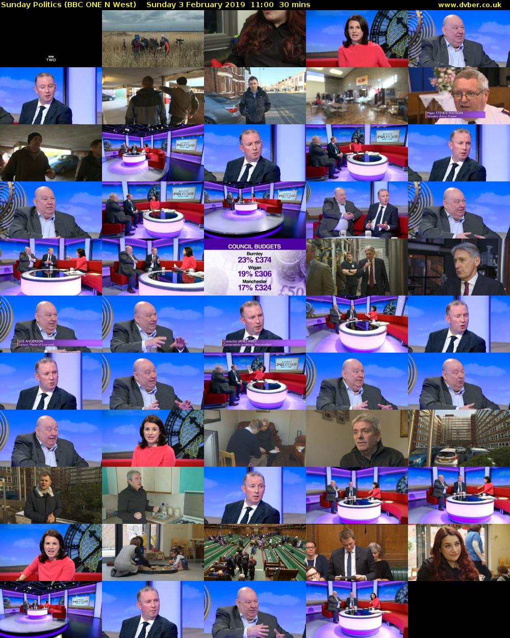 Sunday Politics (BBC ONE N West) Sunday 3 February 2019 11:00 - 11:30