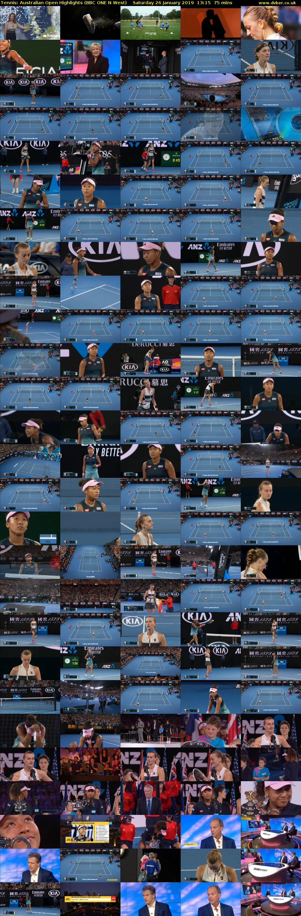 Tennis: Australian Open Highlights (BBC ONE N West) Saturday 26 January 2019 13:15 - 14:30