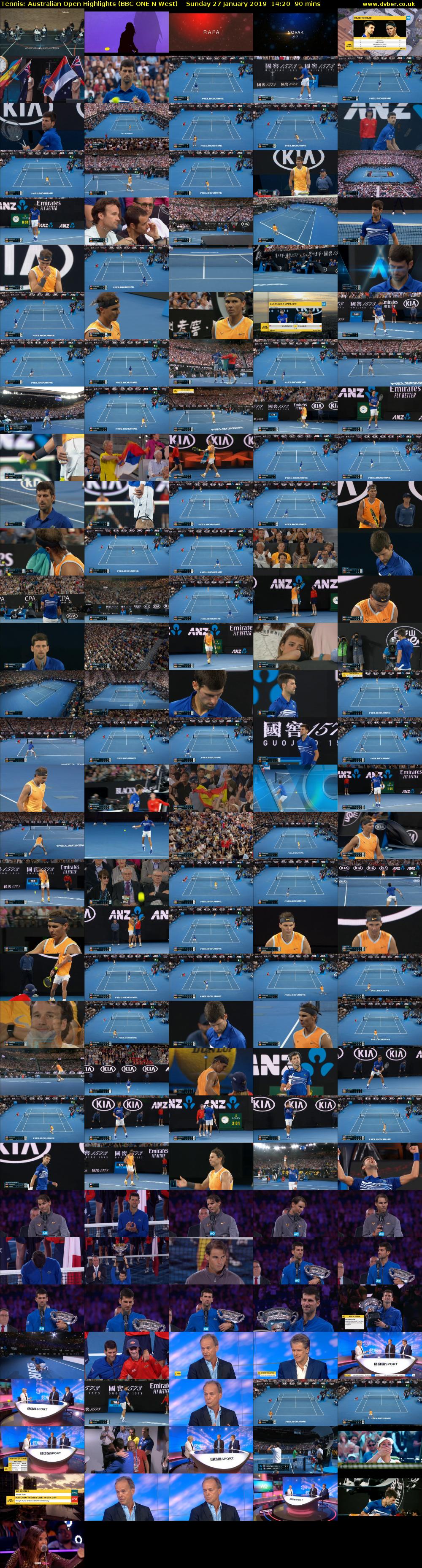 Tennis: Australian Open Highlights (BBC ONE N West) Sunday 27 January 2019 14:20 - 15:50