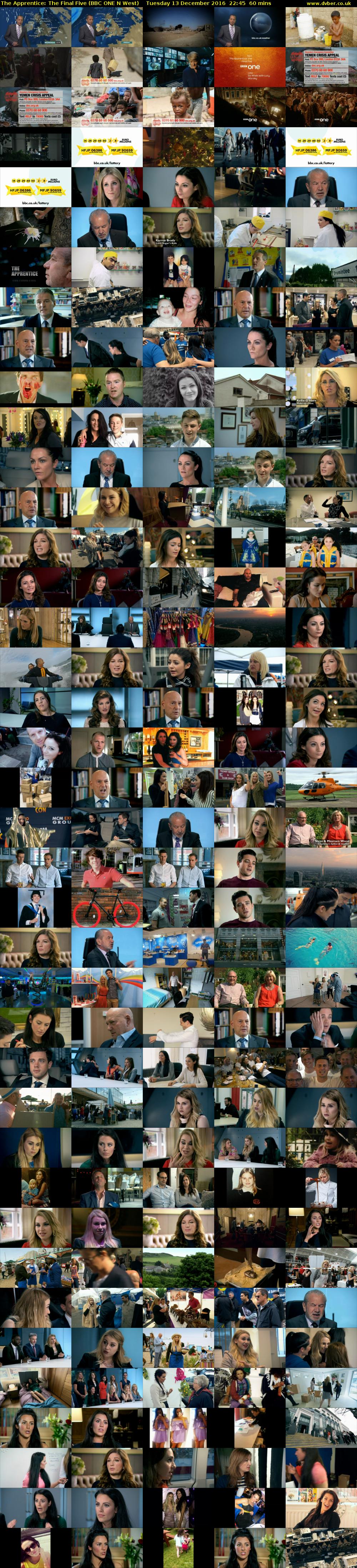 The Apprentice: The Final Five (BBC ONE N West) Tuesday 13 December 2016 22:45 - 23:45