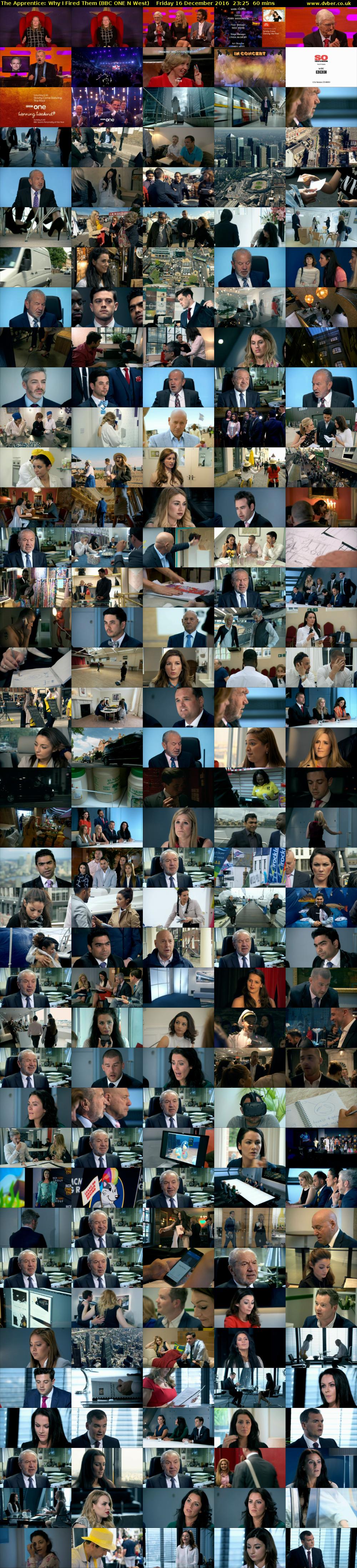 The Apprentice: Why I Fired Them (BBC ONE N West) Friday 16 December 2016 23:25 - 00:25