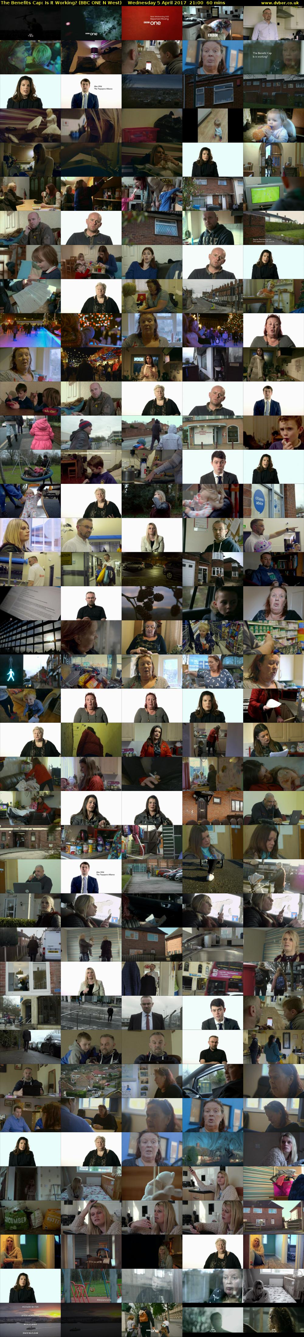 The Benefits Cap: Is It Working? (BBC ONE N West) Wednesday 5 April 2017 21:00 - 22:00