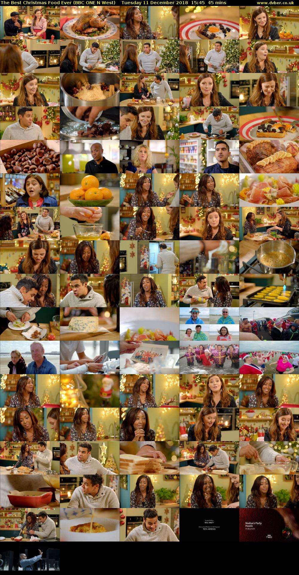 The Best Christmas Food Ever (BBC ONE N West) Tuesday 11 December 2018 15:45 - 16:30