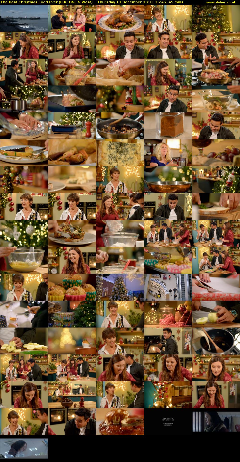 The Best Christmas Food Ever (BBC ONE N West) Thursday 13 December 2018 15:45 - 16:30