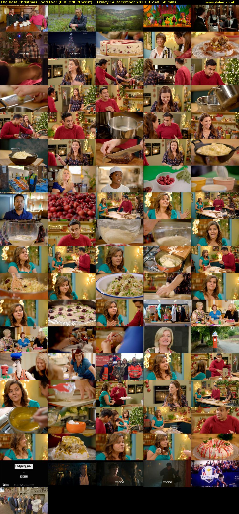 The Best Christmas Food Ever (BBC ONE N West) Friday 14 December 2018 15:40 - 16:30