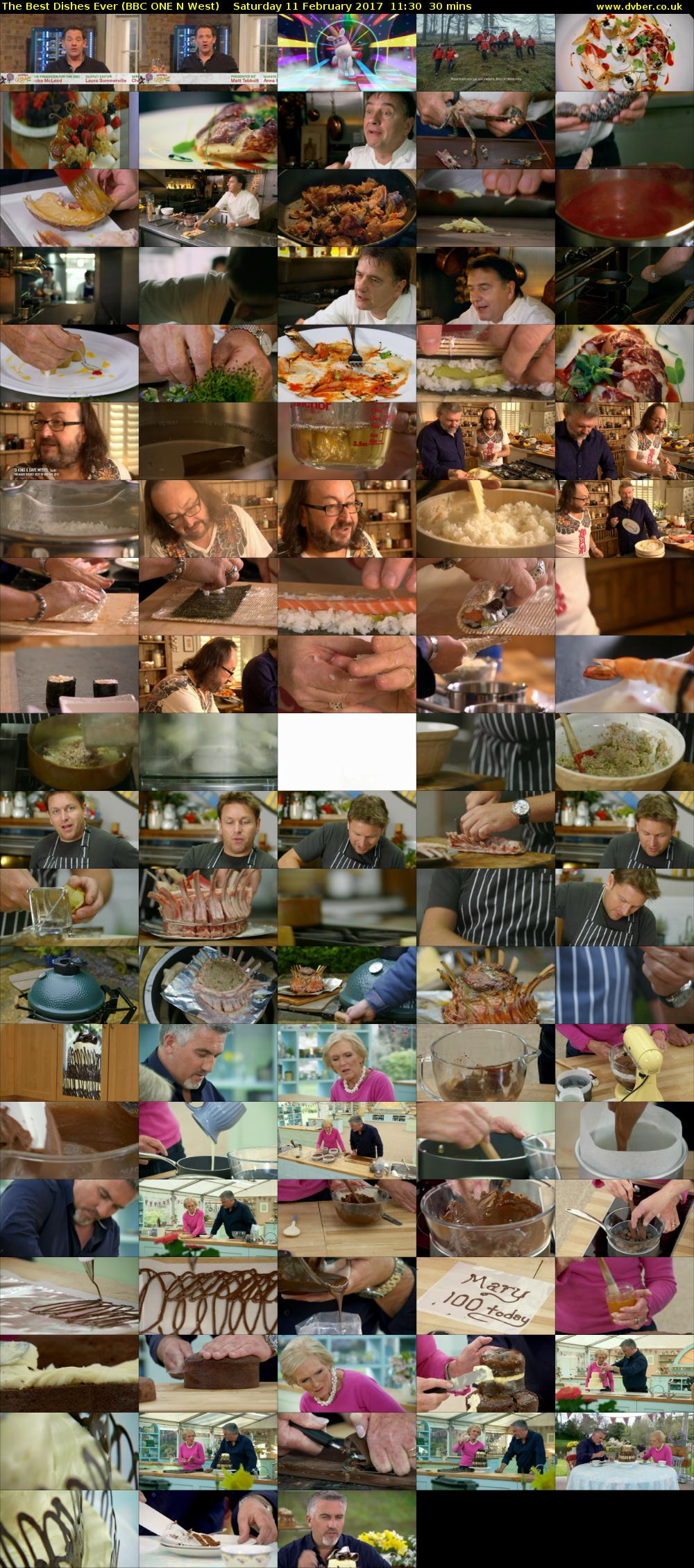 The Best Dishes Ever (BBC ONE N West) Saturday 11 February 2017 11:30 - 12:00