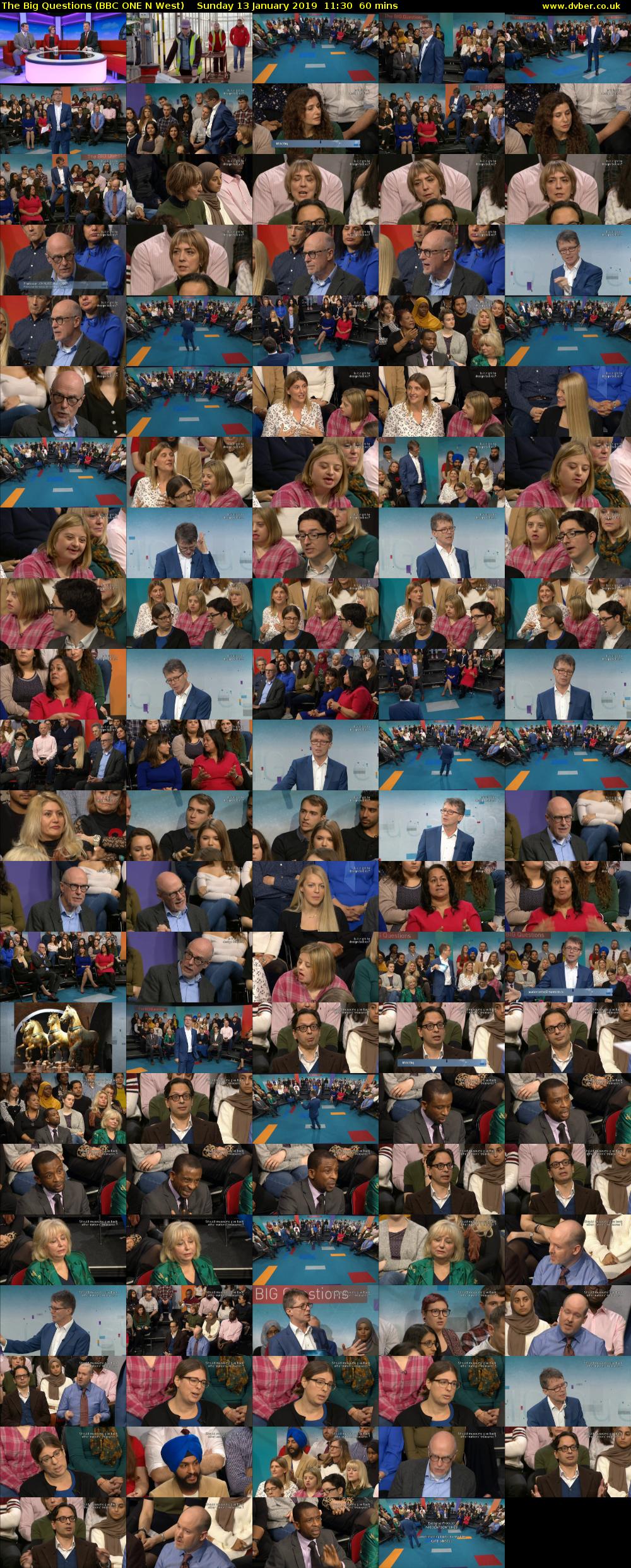 The Big Questions (BBC ONE N West) Sunday 13 January 2019 11:30 - 12:30