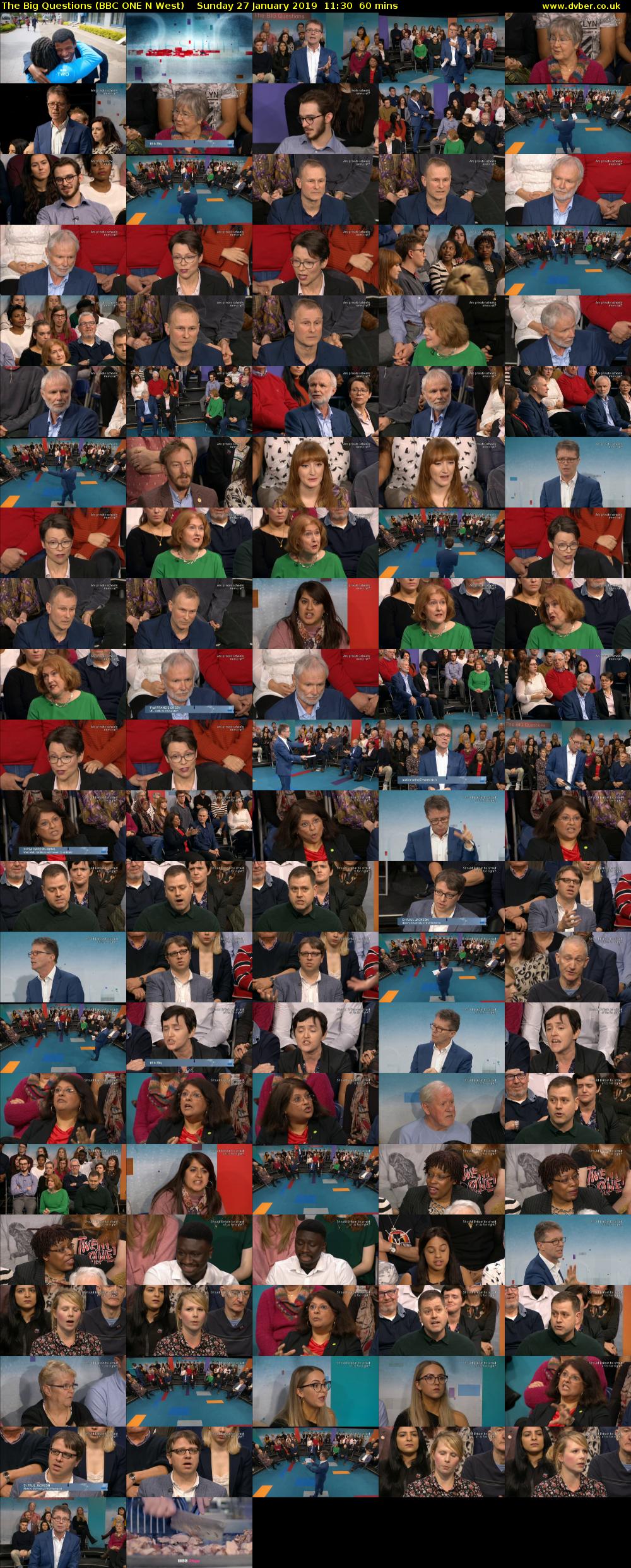 The Big Questions (BBC ONE N West) Sunday 27 January 2019 11:30 - 12:30