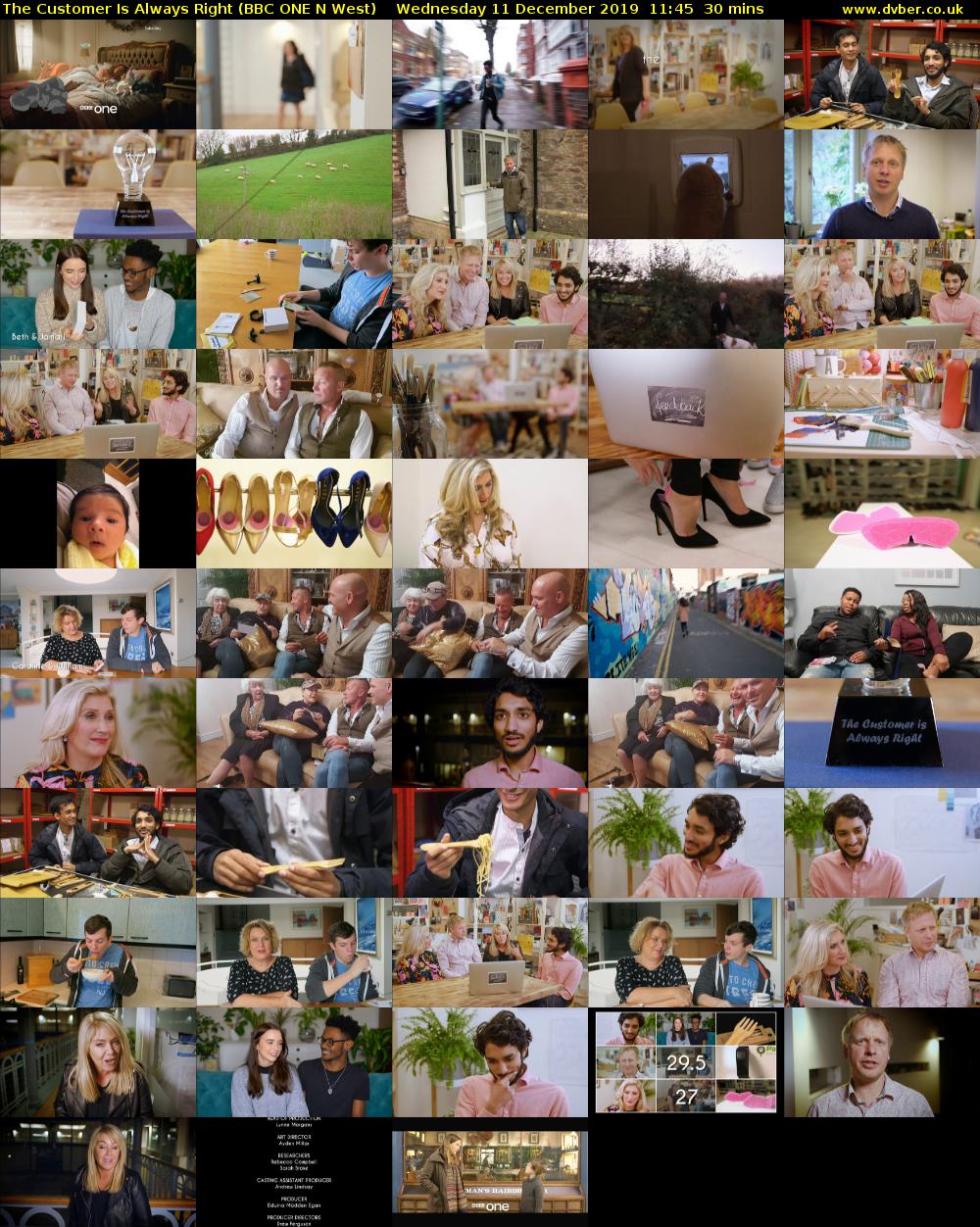 The Customer Is Always Right (BBC ONE N West) Wednesday 11 December 2019 11:45 - 12:15
