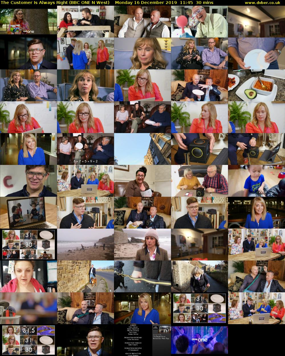 The Customer Is Always Right (BBC ONE N West) Monday 16 December 2019 11:45 - 12:15