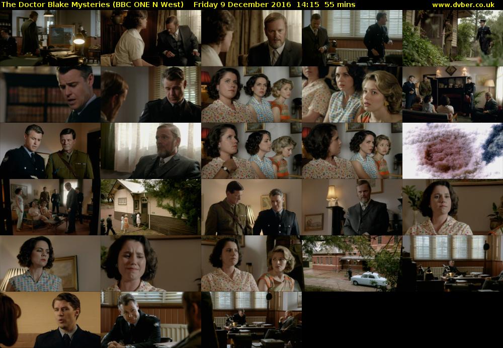 The Doctor Blake Mysteries (BBC ONE N West) Friday 9 December 2016 14:15 - 15:10