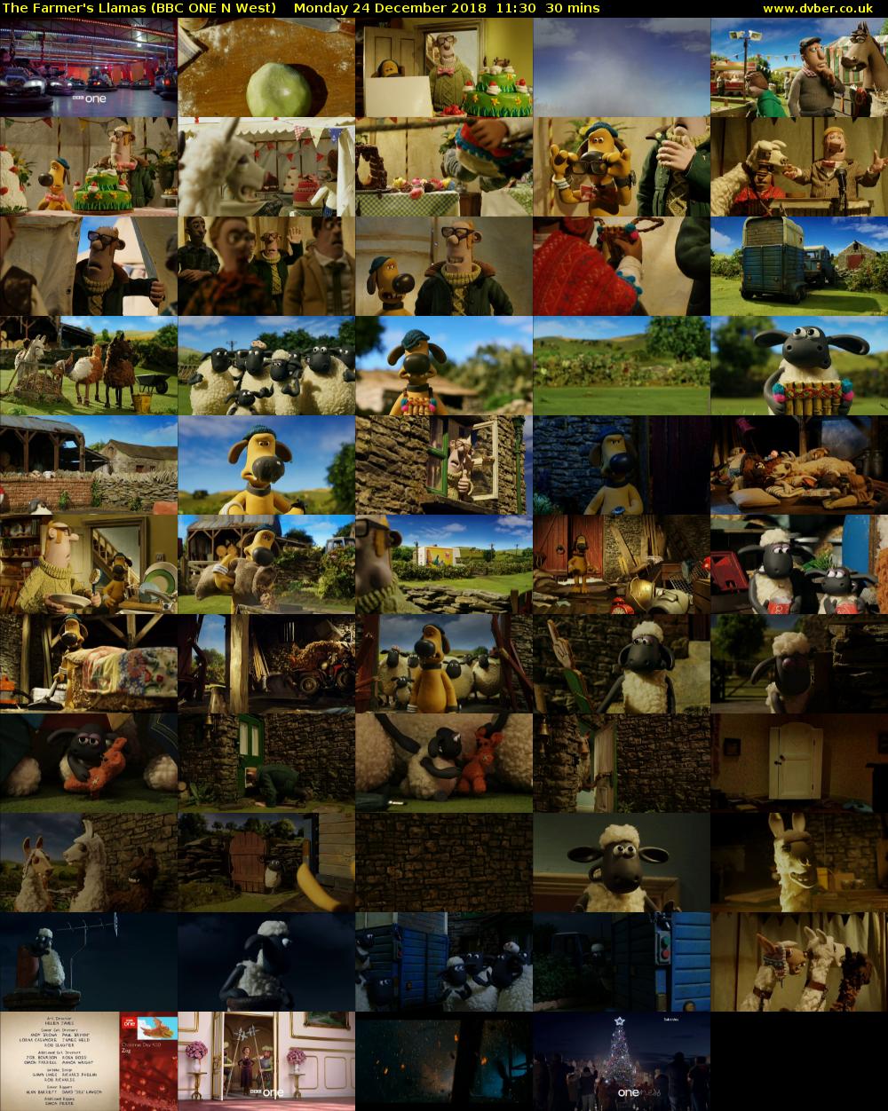 The Farmer's Llamas (BBC ONE N West) Monday 24 December 2018 11:30 - 12:00