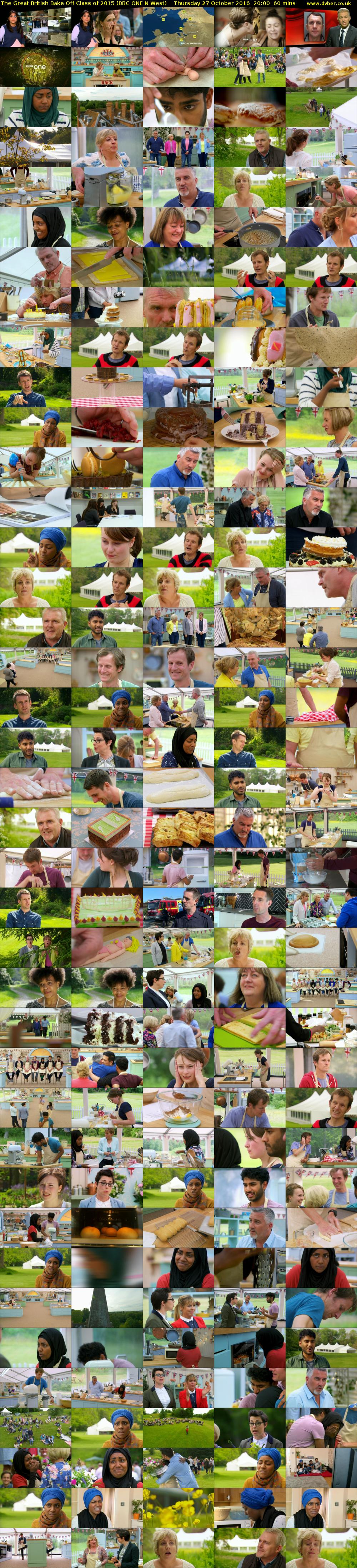 The Great British Bake Off Class of 2015 (BBC ONE N West) Thursday 27 October 2016 20:00 - 21:00