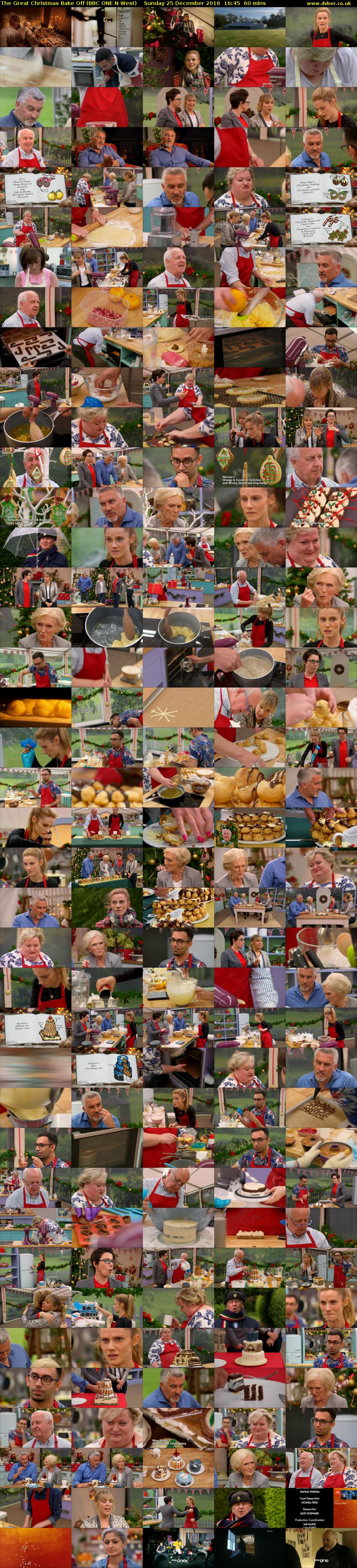 The Great Christmas Bake Off (BBC ONE N West) Sunday 25 December 2016 16:45 - 17:45