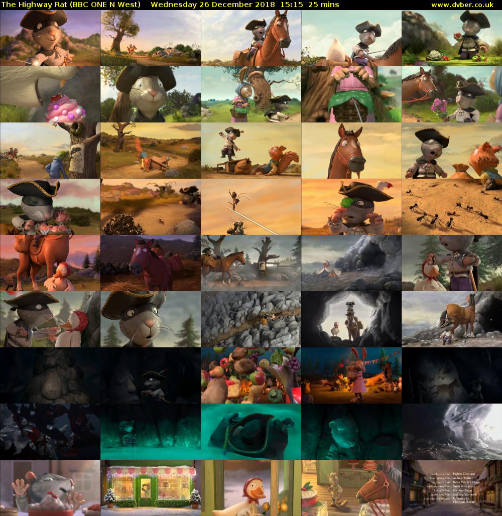 The Highway Rat (BBC ONE N West) Wednesday 26 December 2018 15:15 - 15:40